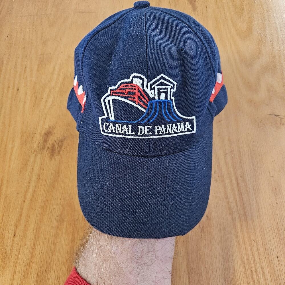 Tami Canal De Panama Hat Cap Strap Back Blue Teeth Souvenir Mens One Size